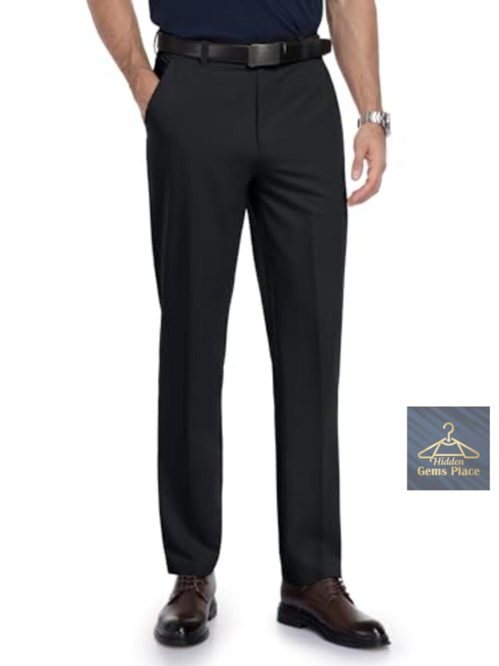 Tall Men's Dress Pants Classic Fit Straight Leg Business Casual Slacks